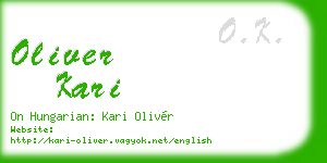 oliver kari business card
